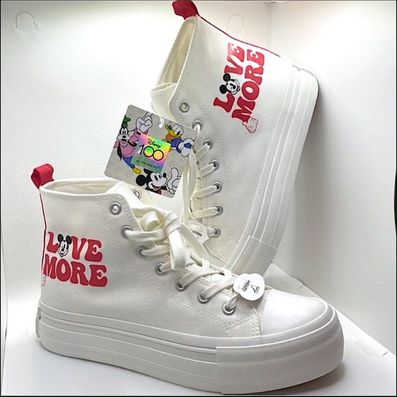🆕 Disney 100th Anniversary Ltd Ed. Mickey Mouse “Love More” High Top Sneakers - Picture 8 of 8